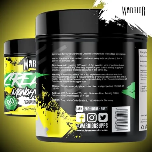 Warrior ▫️ Creatina Monohidratada em Pó 300 g, Vegana – Limonada 4