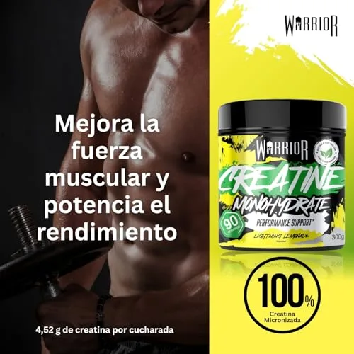 Warrior ▫️ Creatina Monohidratada em Pó 300 g, Vegana – Limonada 6