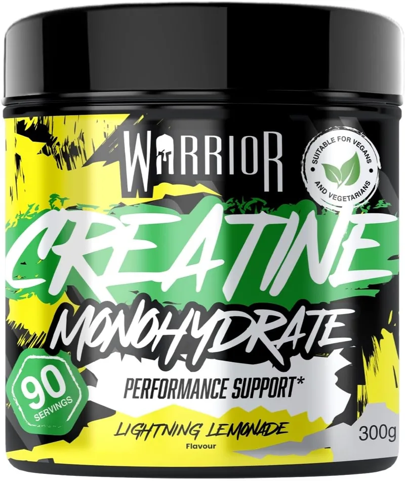 Warrior ▫️ Creatina Monohidratada em Pó 300 g, Vegana – Limonada