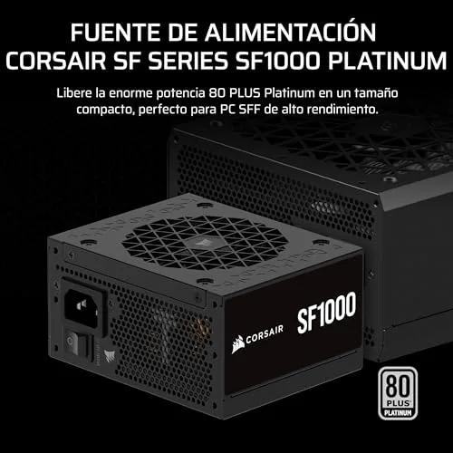 Corsair ▫️ SF1000 (2024) Fonte de alimentação ATX totalmente modular, de baixo ruído, com certificação 80 Plus Platinum – Compatível com ATX 3.1 – Preparada para PCIe 5.1 – Preto 2