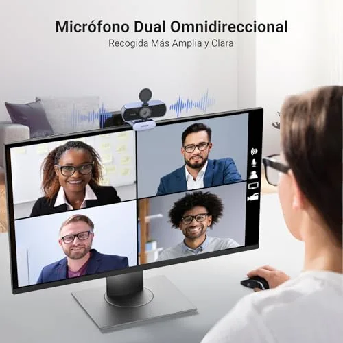 UGREEN ▫️ Webcam 2K 30 FPS Full HD Câmara USB para PC com dois microfones e focagem automática 3