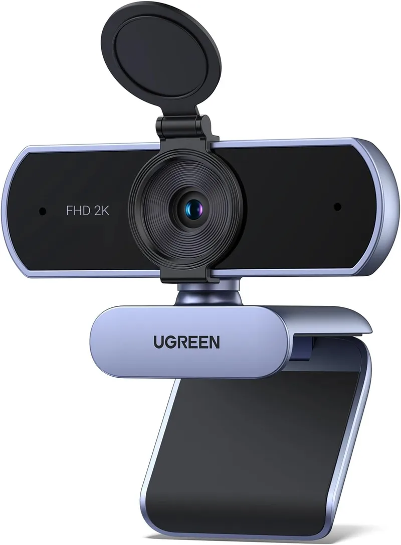 UGREEN ▫️ Webcam 2K 30 FPS Full HD Câmara USB para PC com dois microfones e focagem automática