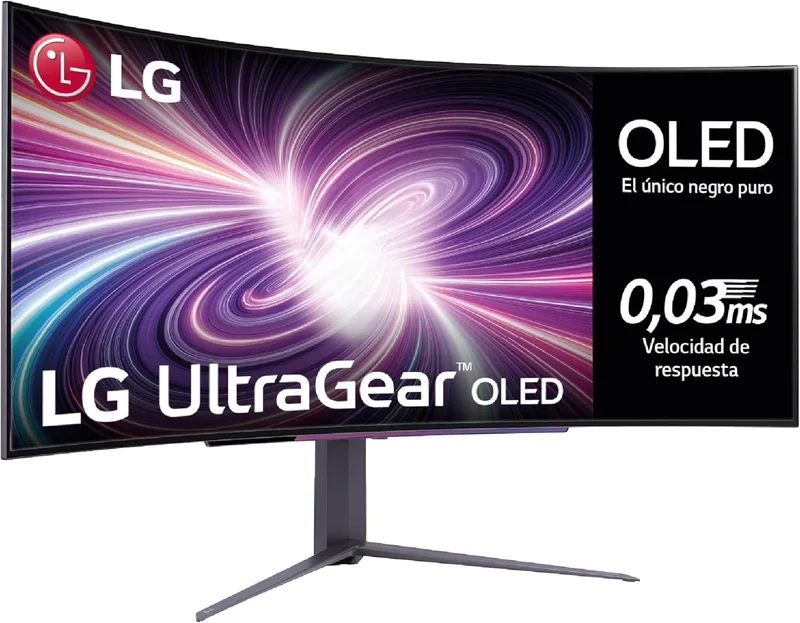 LG ▫️ 45GS96QB-B - Monitor Gaming Ultragear, 45", ecrã OLED, (3440x1440), 21:9, 240 Hz, 0,03 ms, compatível com G-Sync e FreeSync Premium Pro, púrpura