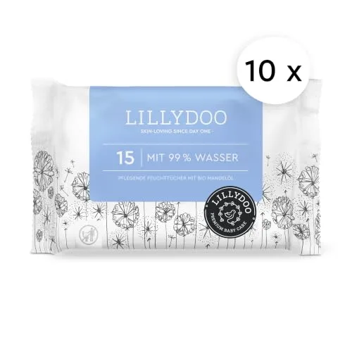 LILLYDOO ▫️ Toalhitas húmidas com 99 % de água, 150 unidades, sem plástico 2