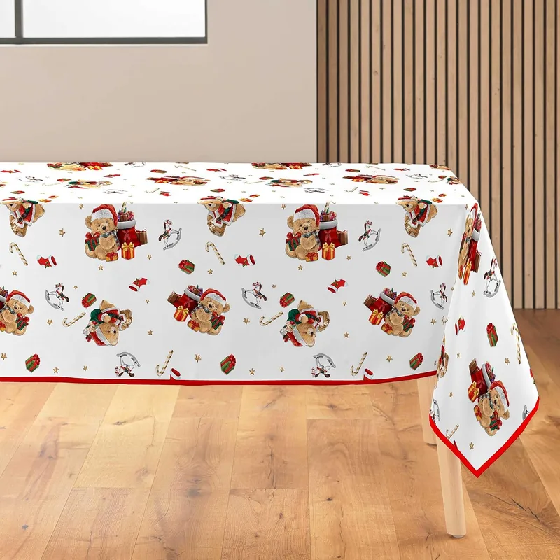 Douceur d'Intérieur ▫️ Oursons - Toalha de mesa, retangular, 150 x 300 cm, poliéster estampado