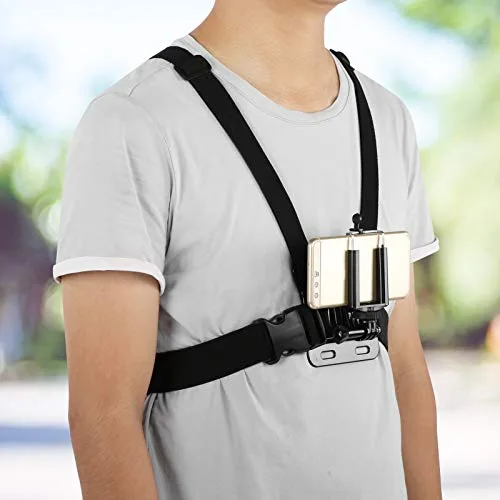 Denash ▫️ Cinta de peito para telemóvel, suporte para arnês de peito, suporte universal para fotografia, clipe para telemóvel, estável e de elevada fiabilidade, padrão, Clássico 2