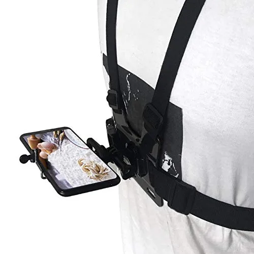Denash ▫️ Cinta de peito para telemóvel, suporte para arnês de peito, suporte universal para fotografia, clipe para telemóvel, estável e de elevada fiabilidade, padrão, Clássico 3