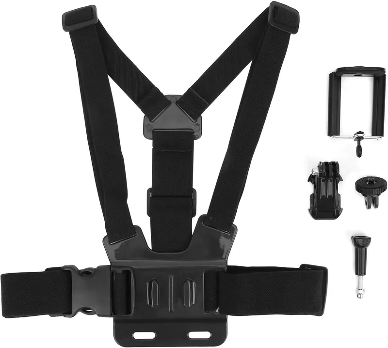 Denash ▫️ Cinta de peito para telemóvel, suporte para arnês de peito, suporte universal para fotografia, clipe para telemóvel, estável e de elevada fiabilidade, padrão, Clássico