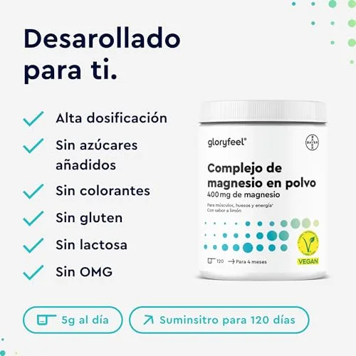Gloryfeel ▫️ Complexo de Magnésio em Pó 600 g - Com bisglicinato, citrato e malato 5