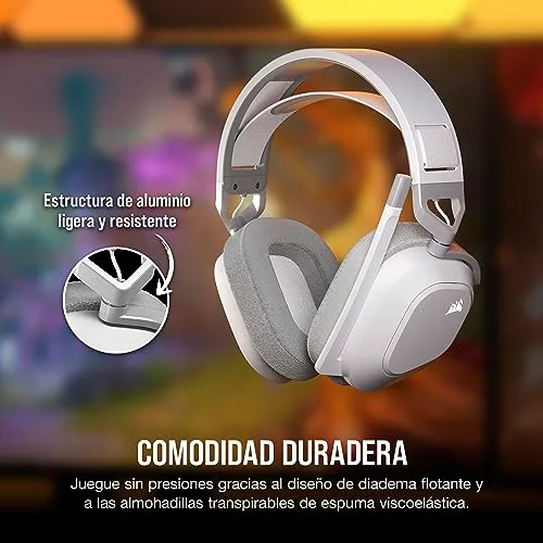Corsair ▫️ Auscultadores para jogos HS80 MAX Wireless – Branco 4
