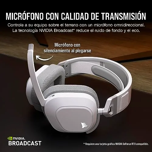 Corsair ▫️ Auscultadores para jogos HS80 MAX Wireless – Branco 6