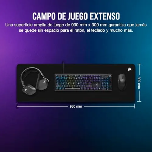 Corsair ▫️ Tapete de rato ampliado para jogos MM500 v2 – Preto 6