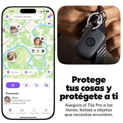 Life360 ▫️ Tile Pro - Localizador Bluetooth potente, localizador de chaves e localizador de objetos para chaves, bolsas e muito mais. Compatível com iOS e Android. Conjunto de 4 (preto/branco) 3
