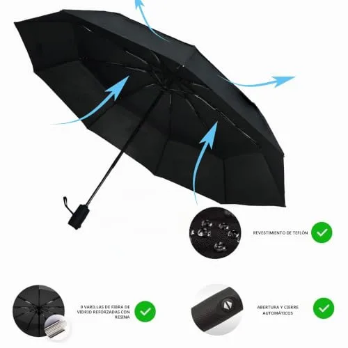 AMVUZ ▫️ Guarda-chuva dobrável de viagem, compacto, automático e resistente ao vento 2
