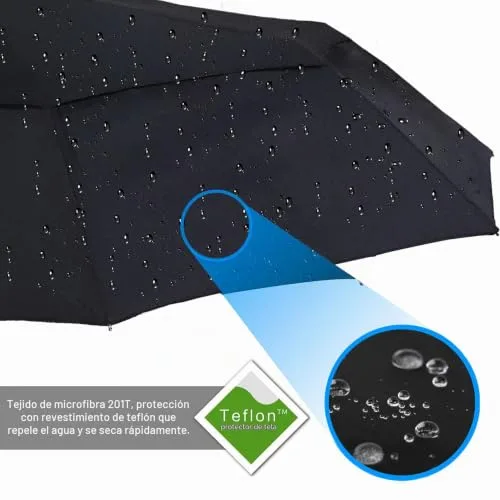 AMVUZ ▫️ Guarda-chuva dobrável de viagem, compacto, automático e resistente ao vento 5