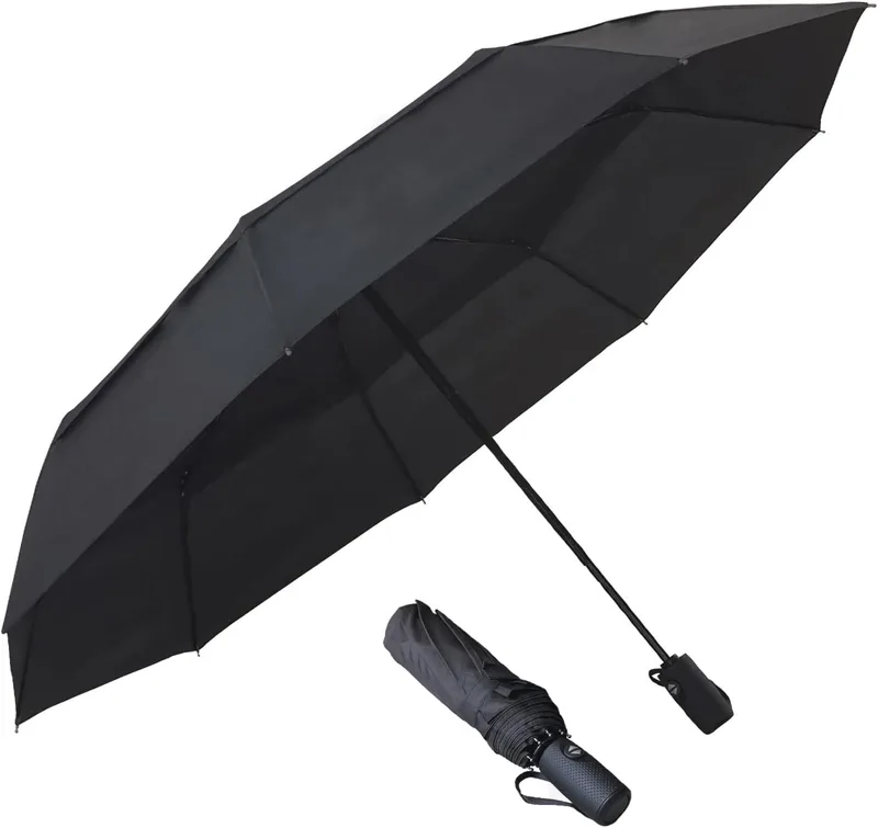 AMVUZ ▫️ Guarda-chuva dobrável de viagem, compacto, automático e resistente ao vento