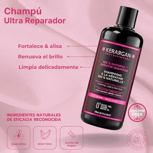 KERARGAN ▫️ Conjunto de Queratina: Champô e Esfoliante Capilar - 500 ml + 250 ml 3