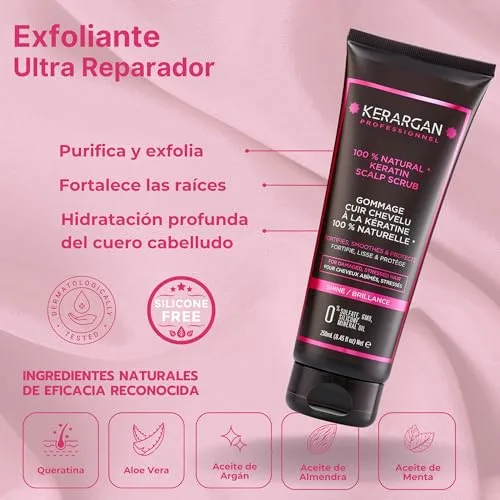 KERARGAN ▫️ Conjunto de Queratina: Champô e Esfoliante Capilar - 500 ml + 250 ml 4