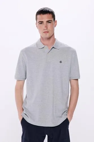 SPRINGFIELD ▫️ Polo básico em piqué, corte regular. Polo masculino com logótipo da árvore bordado (pacote de 1) 4