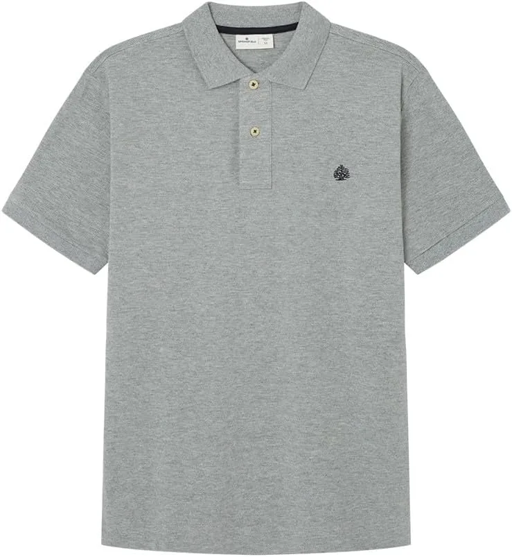 SPRINGFIELD ▫️ Polo básico em piqué, corte regular. Polo masculino com logótipo da árvore bordado (pacote de 1)