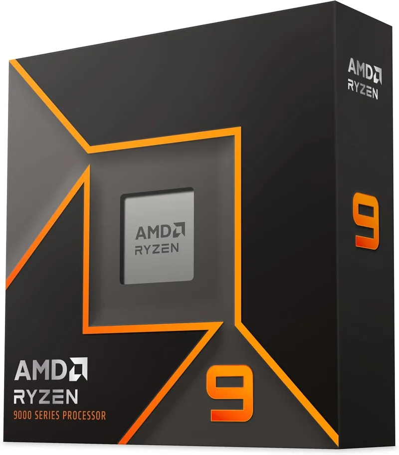 AMD ▫️ Processador Ryzen 9 9950X (Placa gráfica Radeon integrada, 16 núcleos/32 threads, 170 W TDP, soquete AM5, 80 MB de cache, frequência de clock máxima de até 5,7 GHz, sem ventoinha)