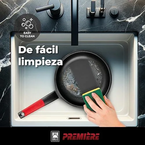 BRA ▫️ Premiere – Conjunto de 3 frigideiras, alumínio fundido antiaderente & Premiere | Frigideira de 32 cm, alumínio fundido, tripla camada com revestimento antiaderente reforçado 3