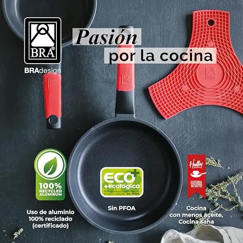 BRA ▫️ Premiere – Conjunto de 3 frigideiras, alumínio fundido antiaderente & Premiere | Frigideira de 32 cm, alumínio fundido, tripla camada com revestimento antiaderente reforçado 6