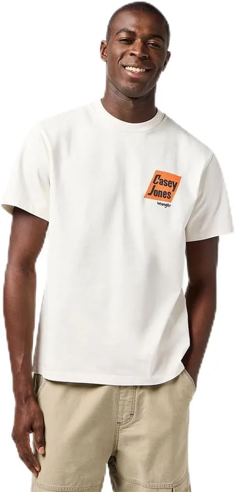 Wrangler ▫️ T-shirt de homem - Corte regular - T-shirt com estampado - Branco vintage