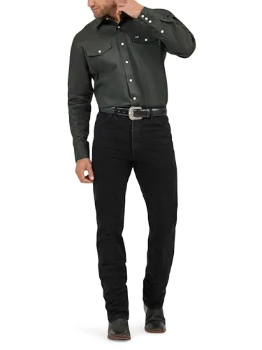 Wrangler ▫️ Calças de ganga para homem - Corte Bootcut Regular Original - 13Mwz - Shadow Black 6