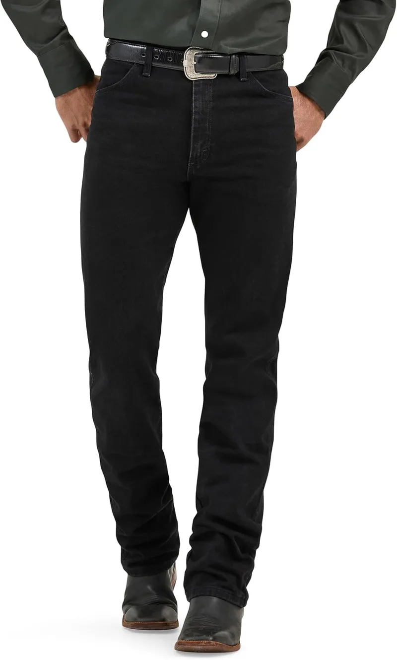 Wrangler ▫️ Calças de ganga para homem - Corte Bootcut Regular Original - 13Mwz - Shadow Black