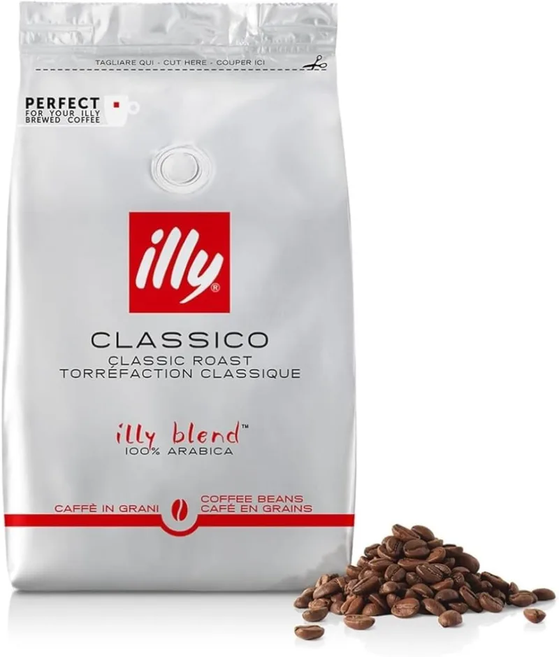 illy, CLASSIC Café em grão, 100% Arábica, com notas de flor de laranjeira e jasmim, sabor suave e travo doce, 1 lata de 500g