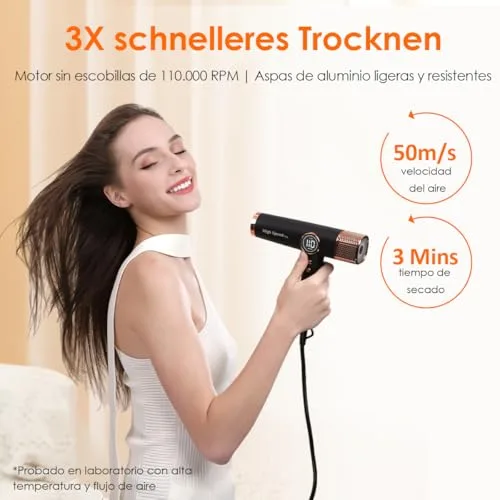 Faszin ▫️ Secador de cabelo profissional 110 000 RPM, 200 milhões de iões 2