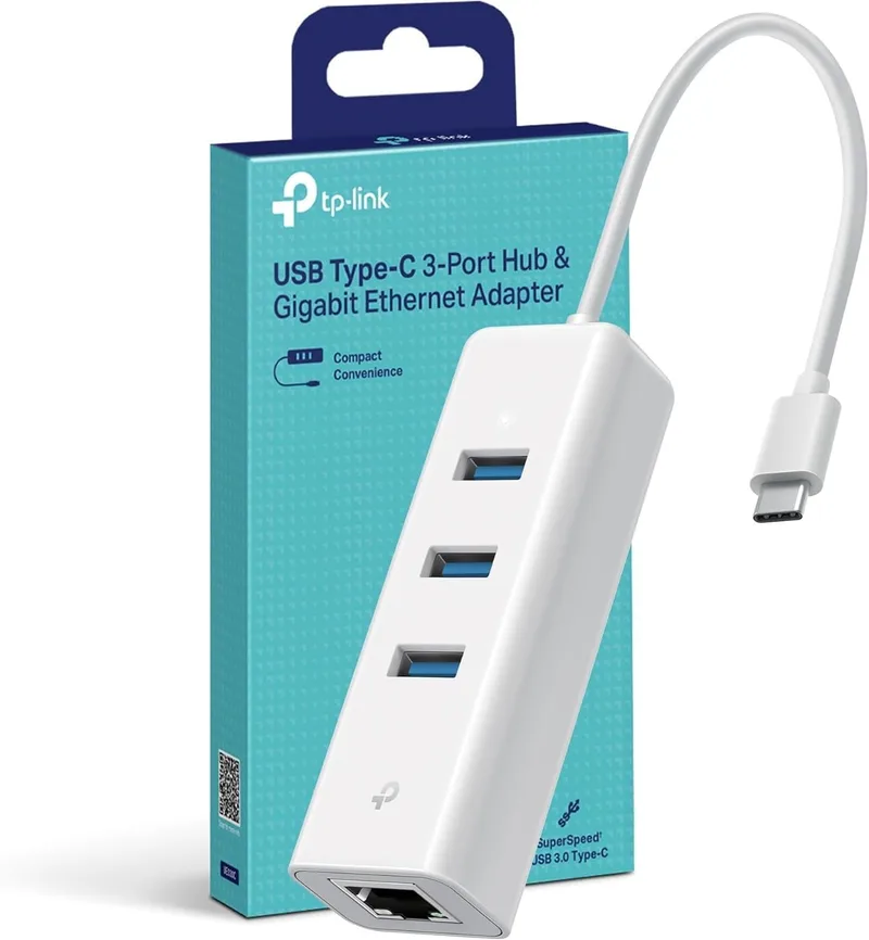 TP-Link ▫️ UE330C - Adaptador USB-C para Ethernet, 1000 Mbps, Gigabit, USB 3.0 | USB para Gigabit Ethernet. Plug & Play. Ligação por cabo estável. Compacto e portátil. Compatível com PC e computador portátil.