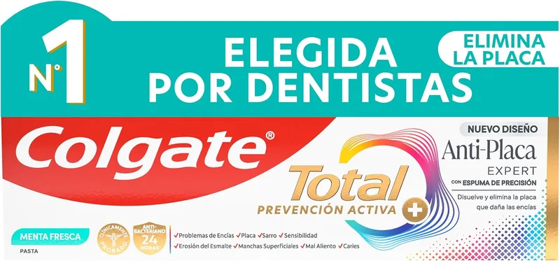 Colgate ▫️ Pasta de dentes Total Anti-Placa Expert 75 ml | Para gengivas saudáveis, combate a placa bacteriana e o mau hálito, sabor a menta fresca