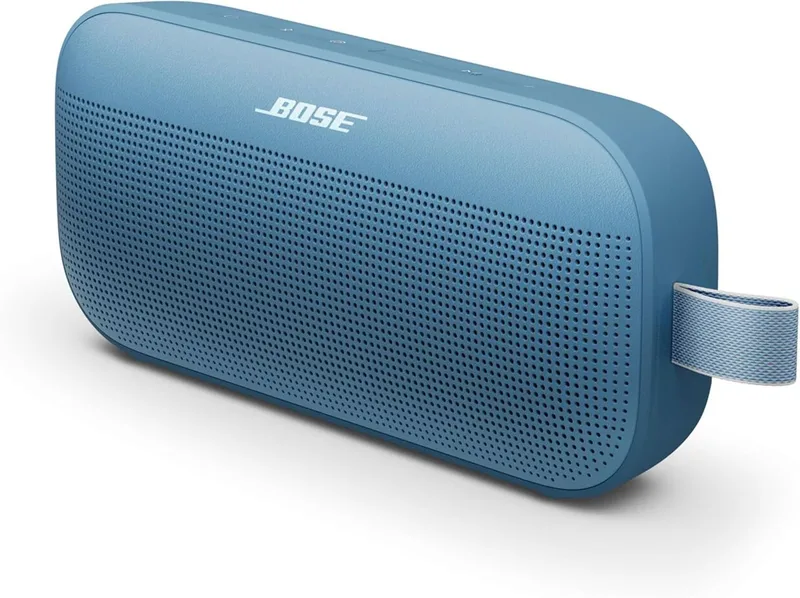 Bose ▫️ SoundLink Flex (2.ª geração), coluna portátil Bluetooth sem fios pequena e potente para festas ao ar livre, autonomia da bateria até 12 horas, IP67 à prova de água e de pó, azul escuro