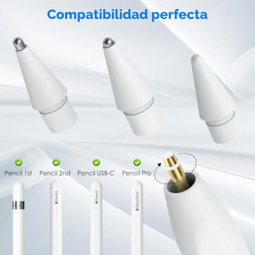 MoKo ▫️ com 4 pontas, compatível com o Apple Pencil Pro/USB-C/2.ª/1.ª geração 2