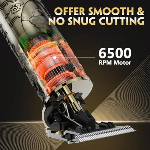 Solati ▫️ Máquina de cortar cabelo para homem, máquina de barbear elétrica para homem com LED, cortador de cabelo e barba sem fios, máquina de barbear e cortar cabelo para uso doméstico e em salões (bronze) 3