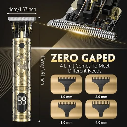 Solati ▫️ Máquina de cortar cabelo para homem, máquina de barbear elétrica para homem com LED, cortador de cabelo e barba sem fios, máquina de barbear e cortar cabelo para uso doméstico e em salões (bronze) 6