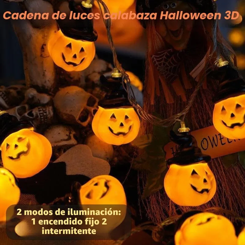 Kimuwote ▫️ Guirlanda de luzes de Halloween, 3 metros, 20 LEDs. Guirlanda de LED de Halloween para interior e exterior, festas, jardim 3