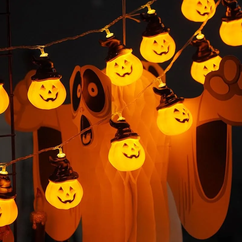 Kimuwote ▫️ Guirlanda de luzes de Halloween, 3 metros, 20 LEDs. Guirlanda de LED de Halloween para interior e exterior, festas, jardim 5