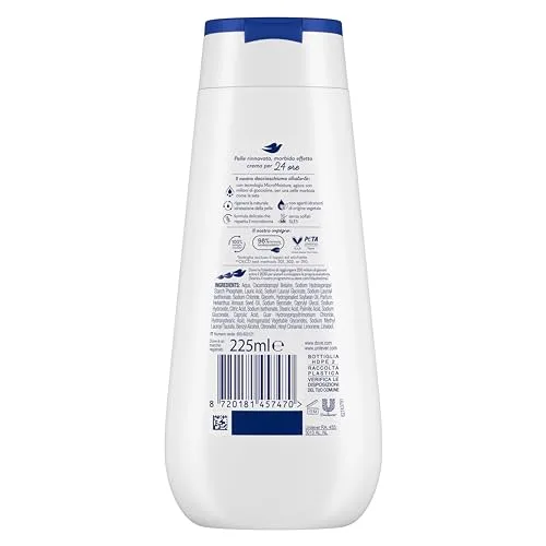 Dove ▫️ Gel de banho nutritivo intensivo, fórmula microbiana suave para a pele, com hidratantes vegetais, sem sulfatos SLES, gel de banho para a pele 2