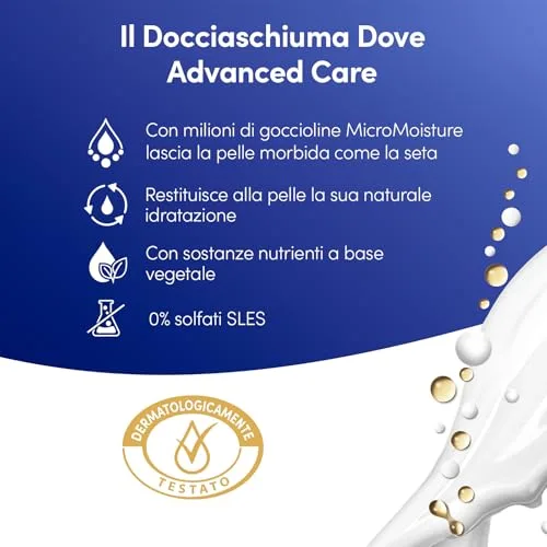 Dove ▫️ Gel de banho nutritivo intensivo, fórmula microbiana suave para a pele, com hidratantes vegetais, sem sulfatos SLES, gel de banho para a pele 4