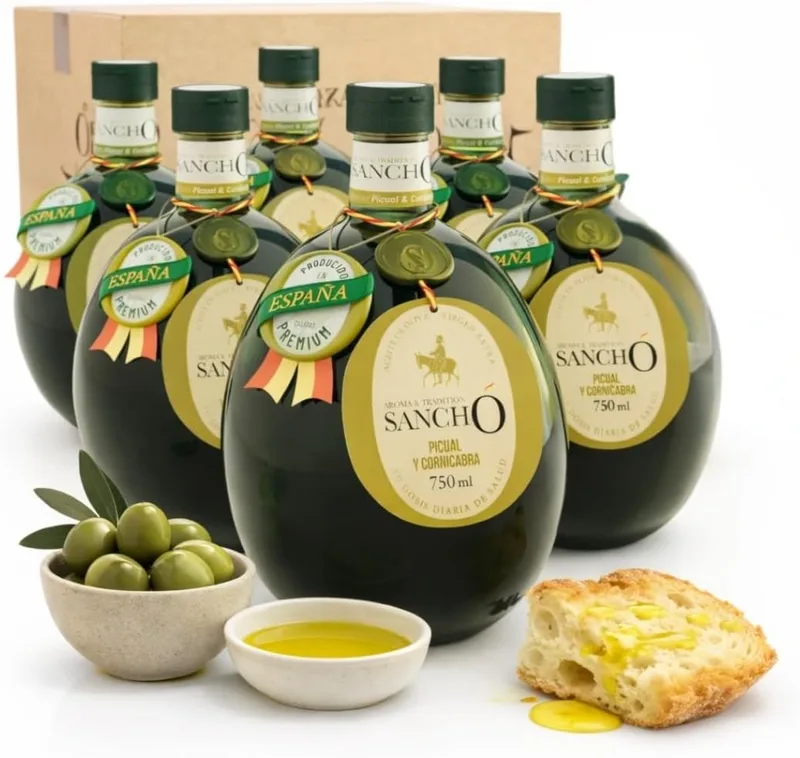 Aroma & Tradition Sancho ▫️ Azeite virgem extra picual pack 6 x 750 ml garrafa de plástico | extraído a frio aromático gourmet aove | azeite de cozinha espanhol premium | sancho la mancha, dop campo de montiel.