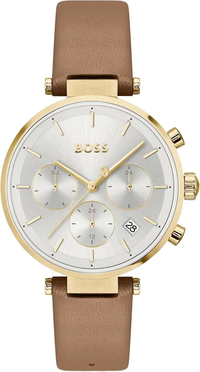 Relógio de Quartzo Multifunções Analógico Multifunções para Mulher da Coleção BOSS Majesty Sport com bracelete em aço inoxidável ou em pele