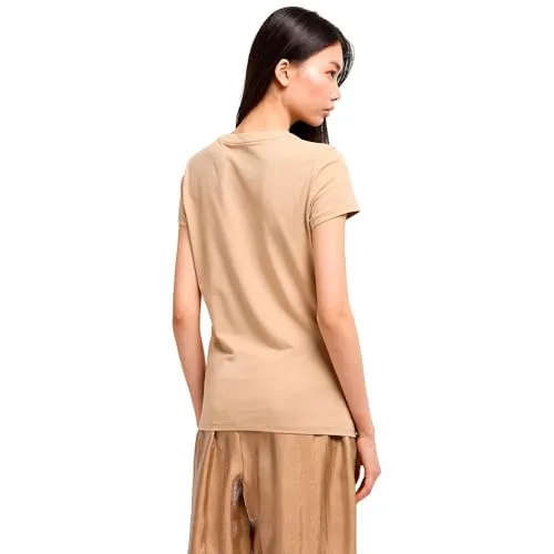 Armani Exchange ▫️ Arte Sella, T-shirt feminina com logótipo monograma em folha metálica 2