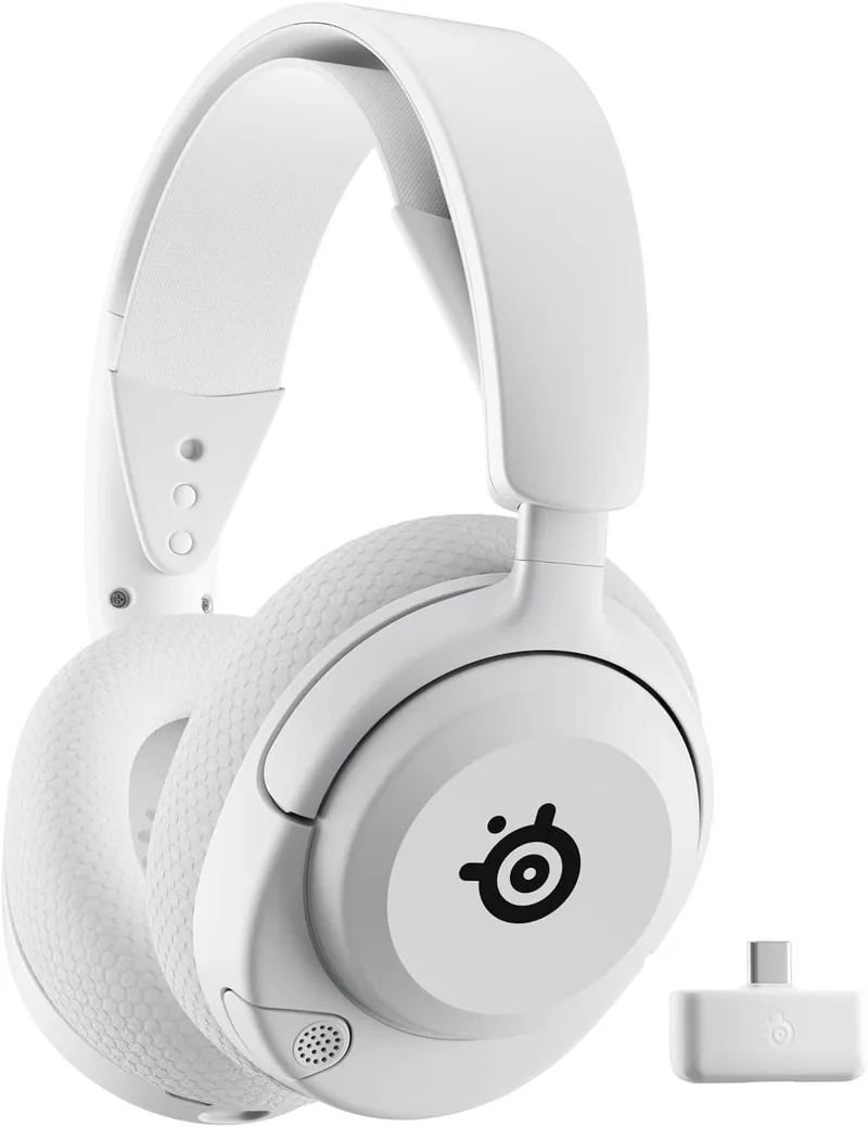 SteelSeries ▫️ Arctis Nova 5 White Wireless Gaming Headset PC, PS5, Switch 2, Mobile - Drivers magnéticos de neodímio - Mais de 100 predefinições - 60 horas de autonomia da bateria - 2,4 GHz ou BT - Micro Gen2.
