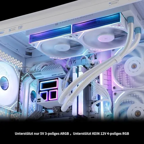 Thermalright ▫️ Frozen Infinity 240 WHITE - Ventilador de CPU duplo PWM com 2000 rpm, sistema de refrigeração de CPU AIO para AM4/AM5 e Intel LGA115X/2011/1700/1851, Infinity Mirror 6
