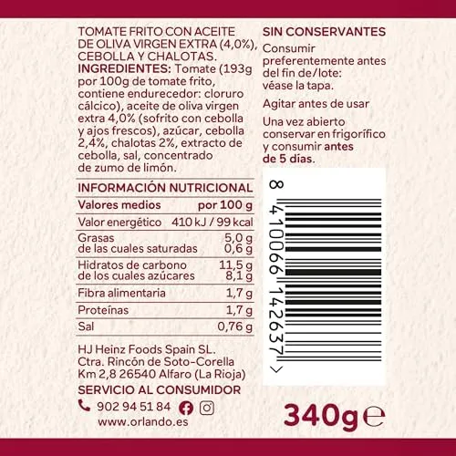 ORLANDO ▫️ Molho de Tomate com Cebola Caramelizada e Chalotas, Frasco de 340 g 2