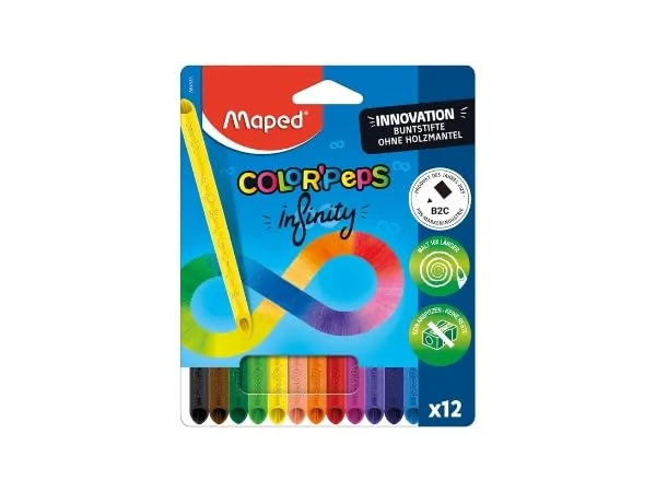 Maped ▫️ Lápis de cor inovadores Color'Peps Infinity - 100% lápis de cor - sem revestimento de madeira - não é necessário afiar - 100% utilizáveis 4
