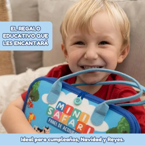 Vebolary ▫️ Quadro de Atividades Montessori EM ESPANHOL – 3, 4 e 5 Anos, Brinquedo Portátil para Viagens, Educativo, Sensorial, para a Motricidade Fina e a Aprendizagem, Livro Montessori de Feltro, Presente para Meninas e Meninos 5